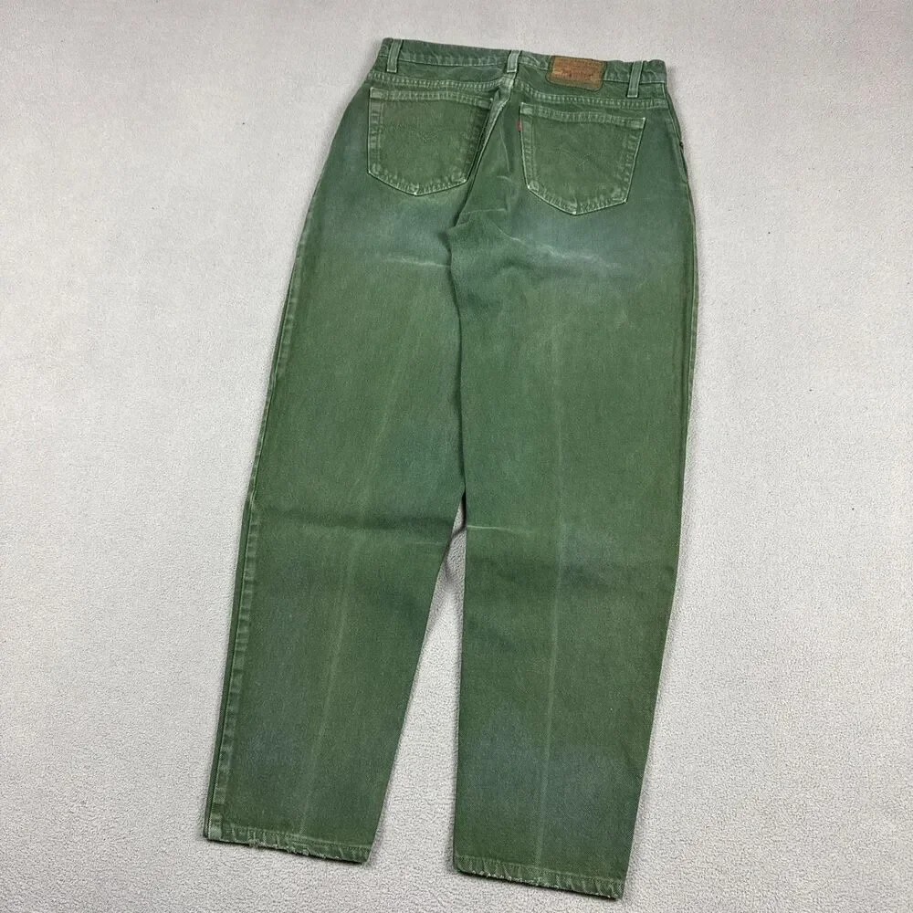 Levis Jeans Mens Size 32x32 Vintage Green Faded 560 Loose Taper Made in USA